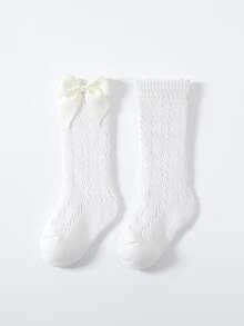 嬰兒蝴蝶結裝飾襪子 - 白色 - 查看 4
