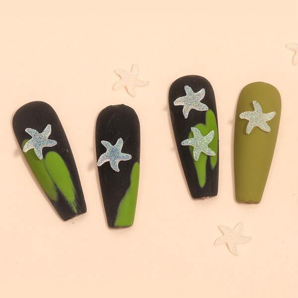 

5pcs Starfish Shaped Nail Art Decoration, Clear