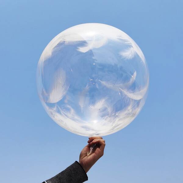 

2pcs Feather Design Balloon, White