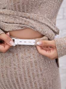 SHEIN 孕妇开衩长袖上衣和可调节松紧腰裤