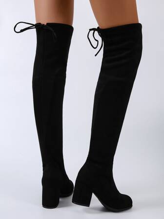 Fall/Winter Women's Chunky Heel Solid Color Round Toe Over-The-Knee Boots, Fashion,Sexy