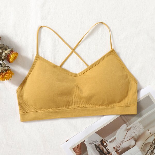 

Solid Seamless Bralette, Mustard yellow
