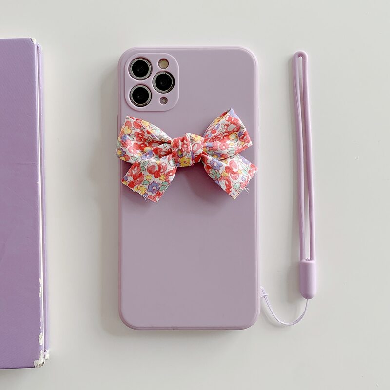 

Bow-Knot Decor Phone Case, Mauve purple