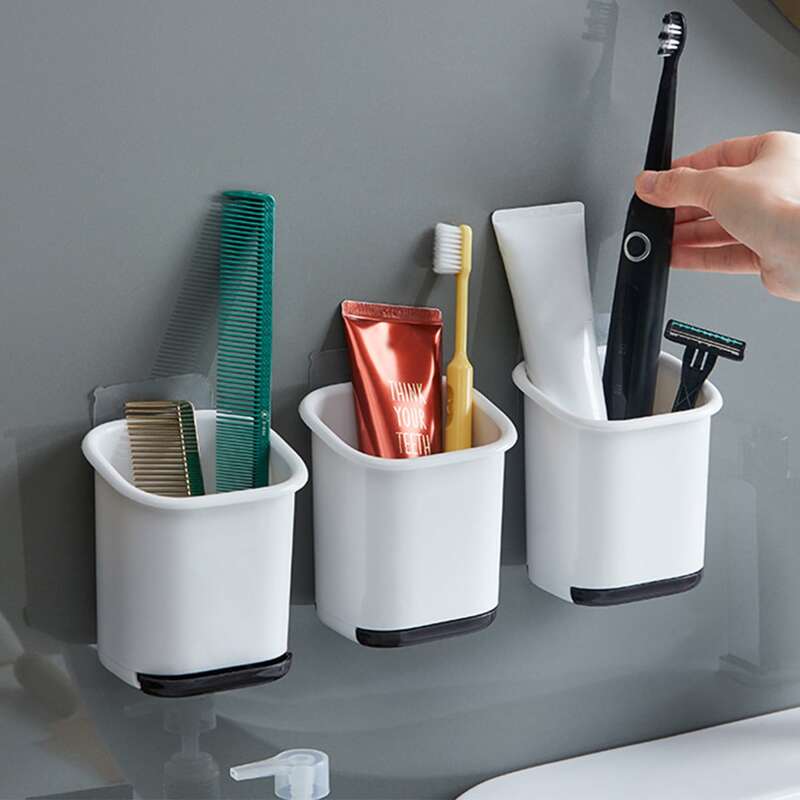 

1pc Wall Mounted Drain Box, Black and white