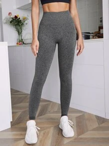 Yoga Basic Heathered Gray Sports Leggings
