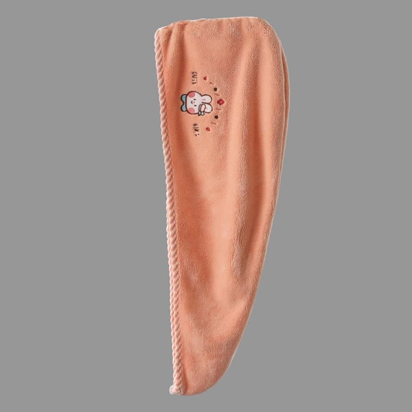 

Rabbit Embroidery Hair Drying Cap, Pink