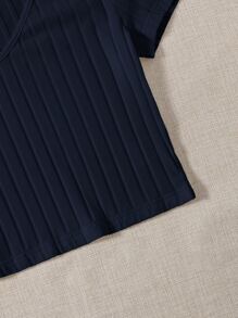 SHEIN Essnce V-neck Rib-knit Tee