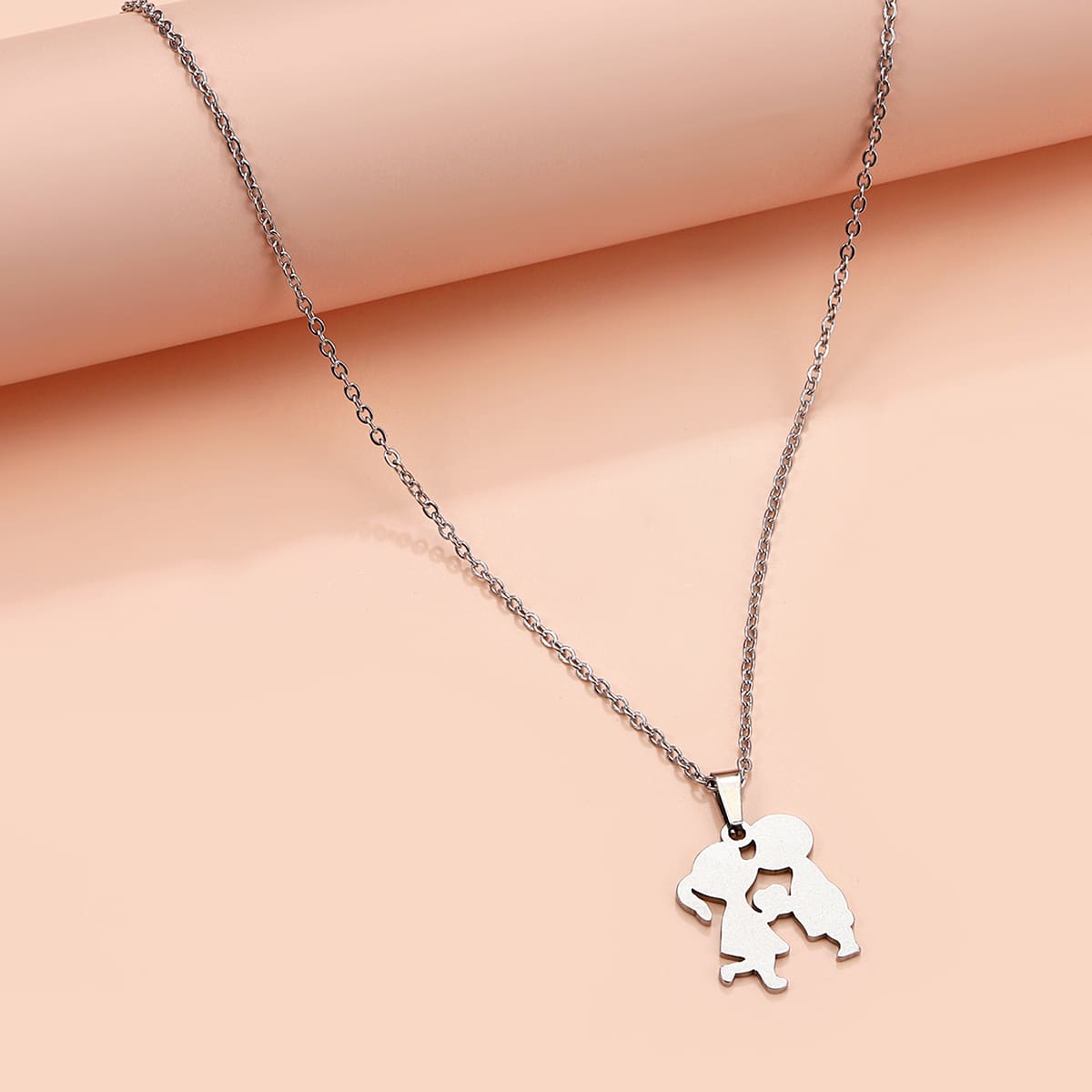 

Figure Pendant Necklace, Silver