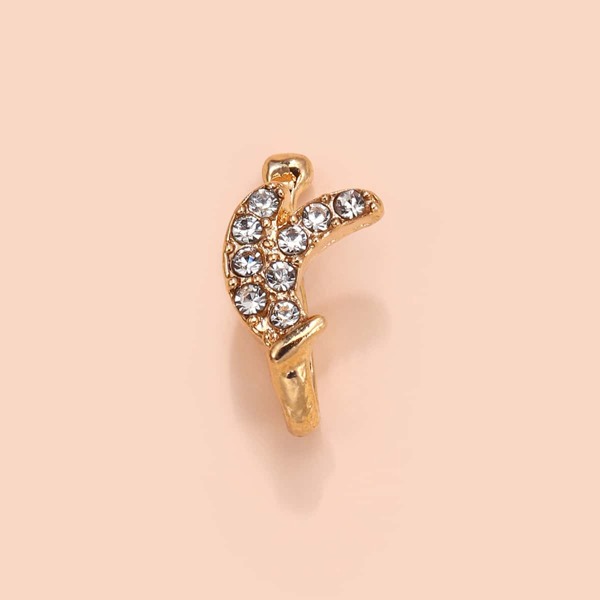 

Rhinestone Banana Decor Nose Ring, Gold
