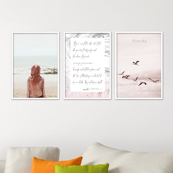 

3pcs Figure Graphic Unframed Painting, Multicolor