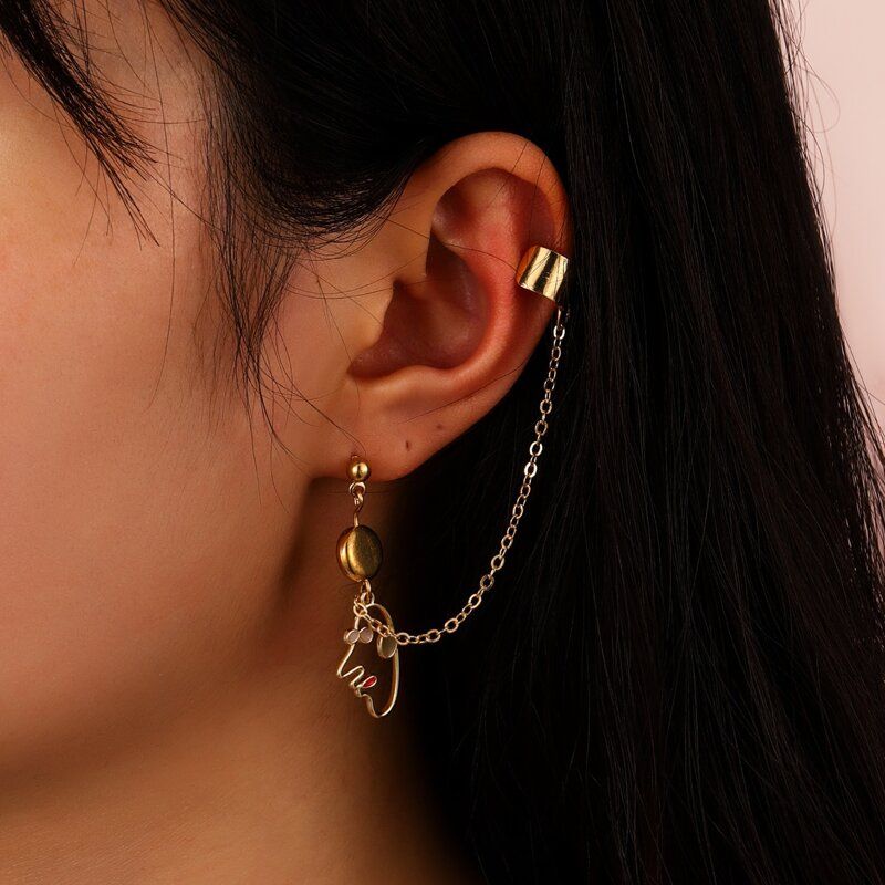 

1pc Figure Ear Cuff, Gold
