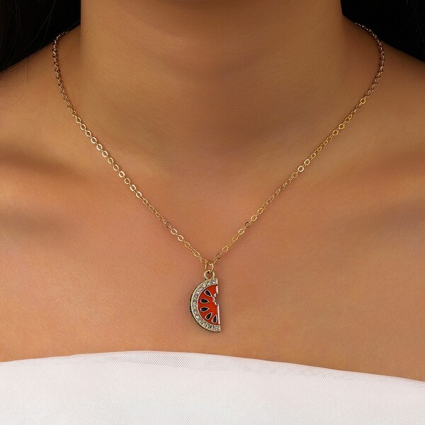

Watermelon Charm Necklace, Multicolor