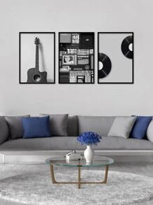 3入組唱片和吉他版畫無框畫 - 彩色 - 查看 3