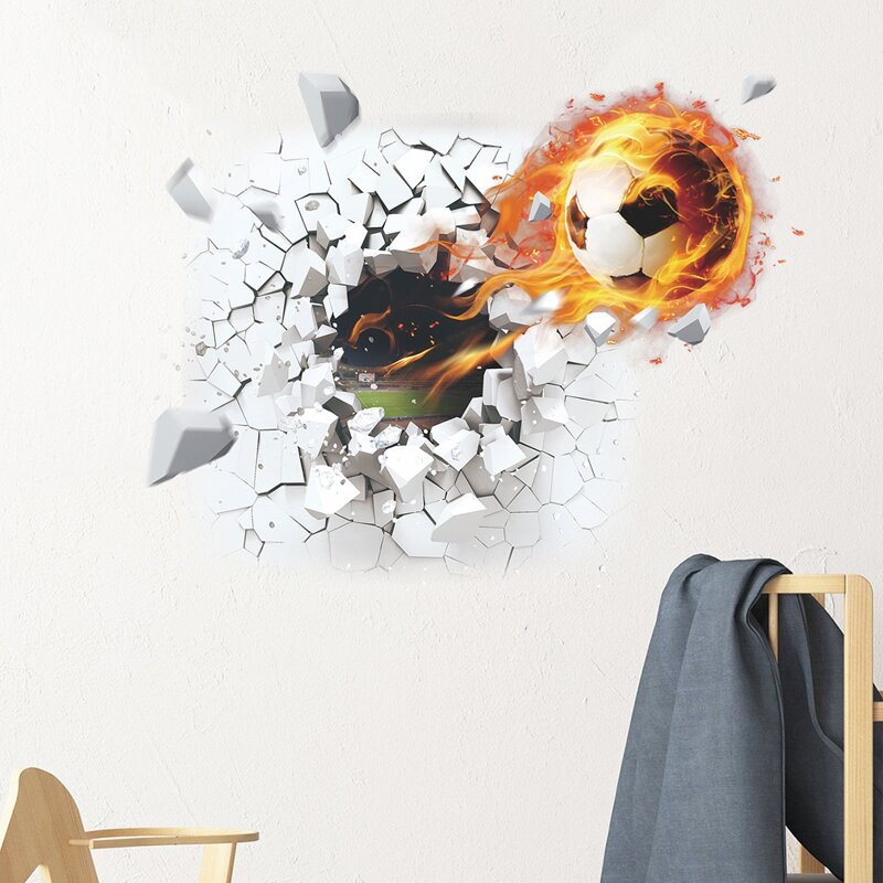 

1pc Football Print Wall Sticker, Multicolor