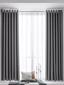 Rèm bảng đơn màu đồng nhất - Xám - Xem 1