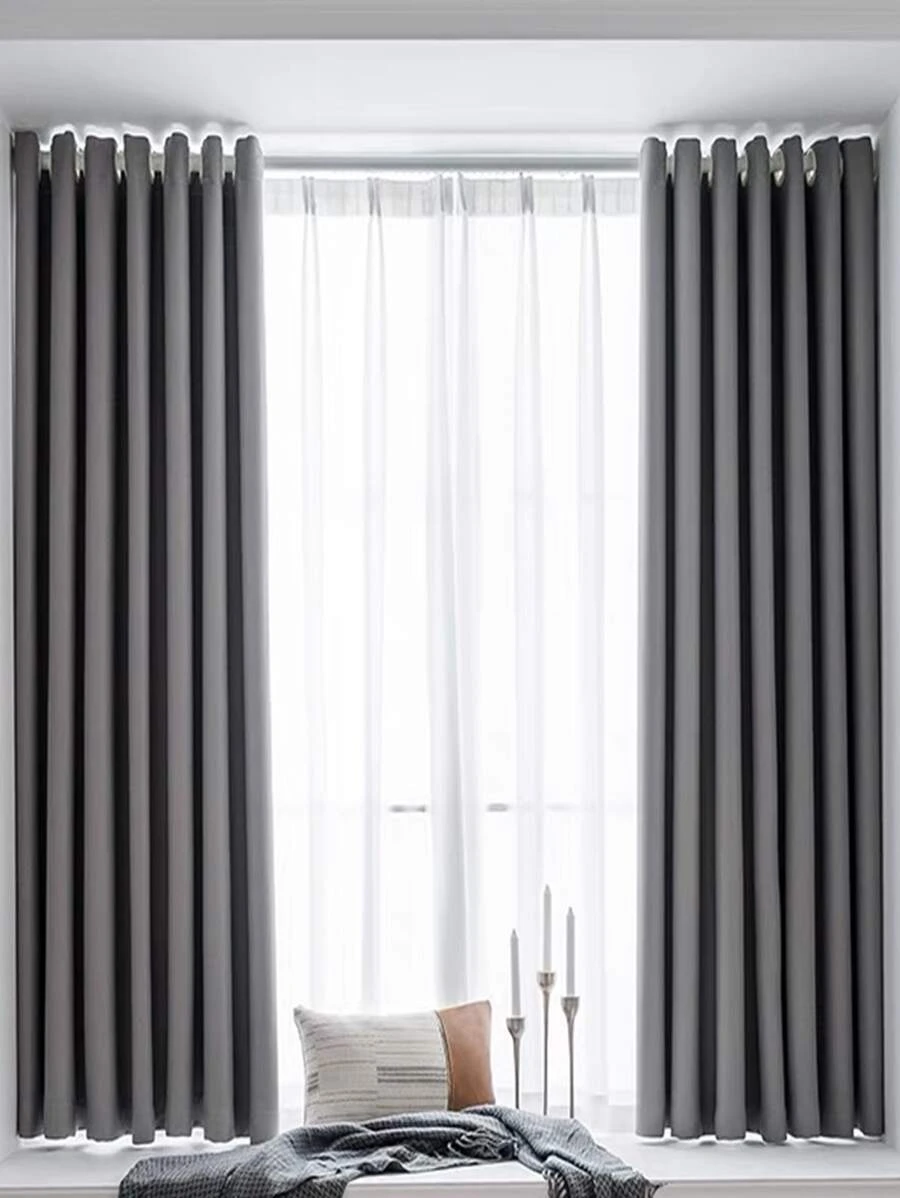 Rèm bảng đơn màu đồng nhất - Xám - Xem 1