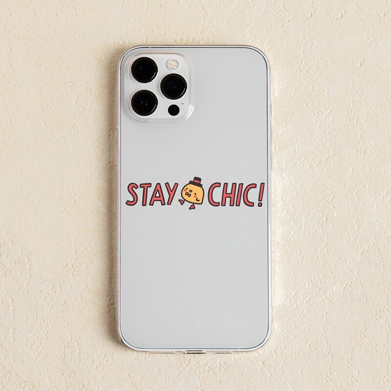 

Slogan Graphic Phone Case, Clear