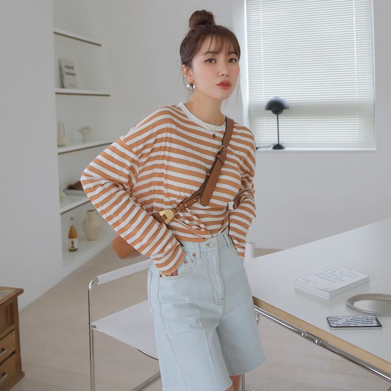 

Striped Drop Shoulder Tee, Multicolor