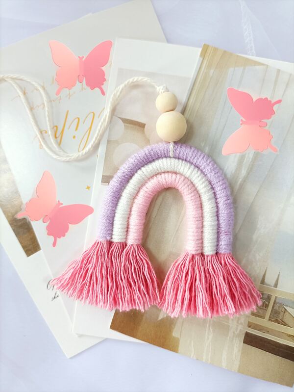 1 قطعة زخرفة جدار معلقة منسوجة و 1 قطعة فراشة، تعليق شكل نمط جميل، زخرفة معلقة ثلاثية الأبعاد بشكل فراشة، ديكور المنزل، ديكور الغرفة، ديكور الحائط