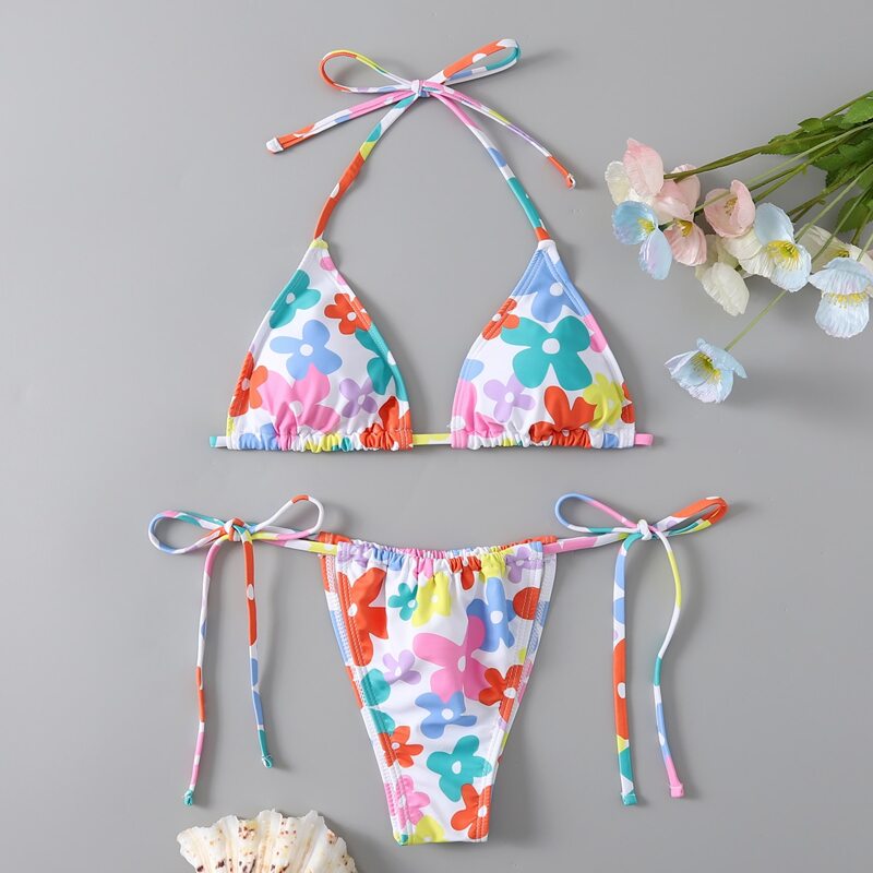 

Floral Print Bikini Swimsuit, Multicolor