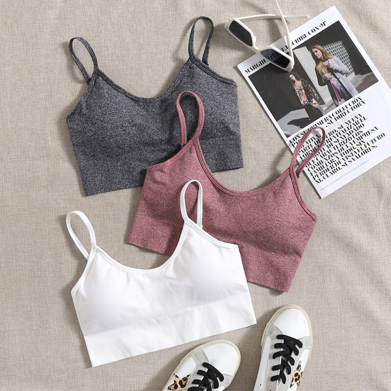 

3pack High Support Spaghetti Strap Sports Bra, Multicolor