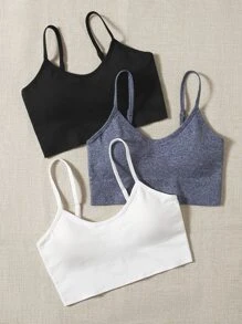 Yoga Basic 3 piezas Sujetador deportivo soporte ligero con tira espagueti - Multicolor - Ver 4