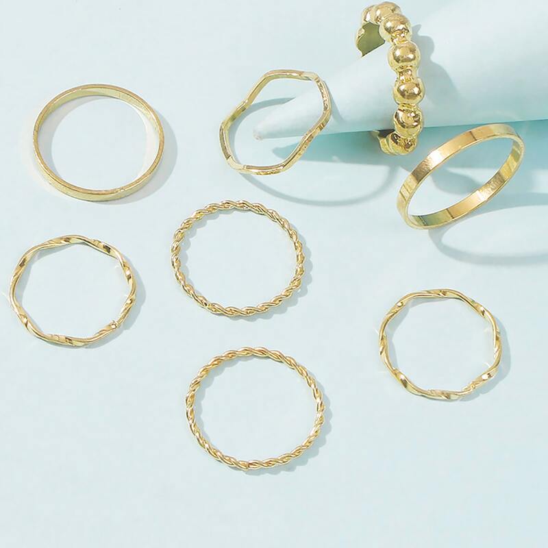 

8pcs Minimalist Ring, Gold