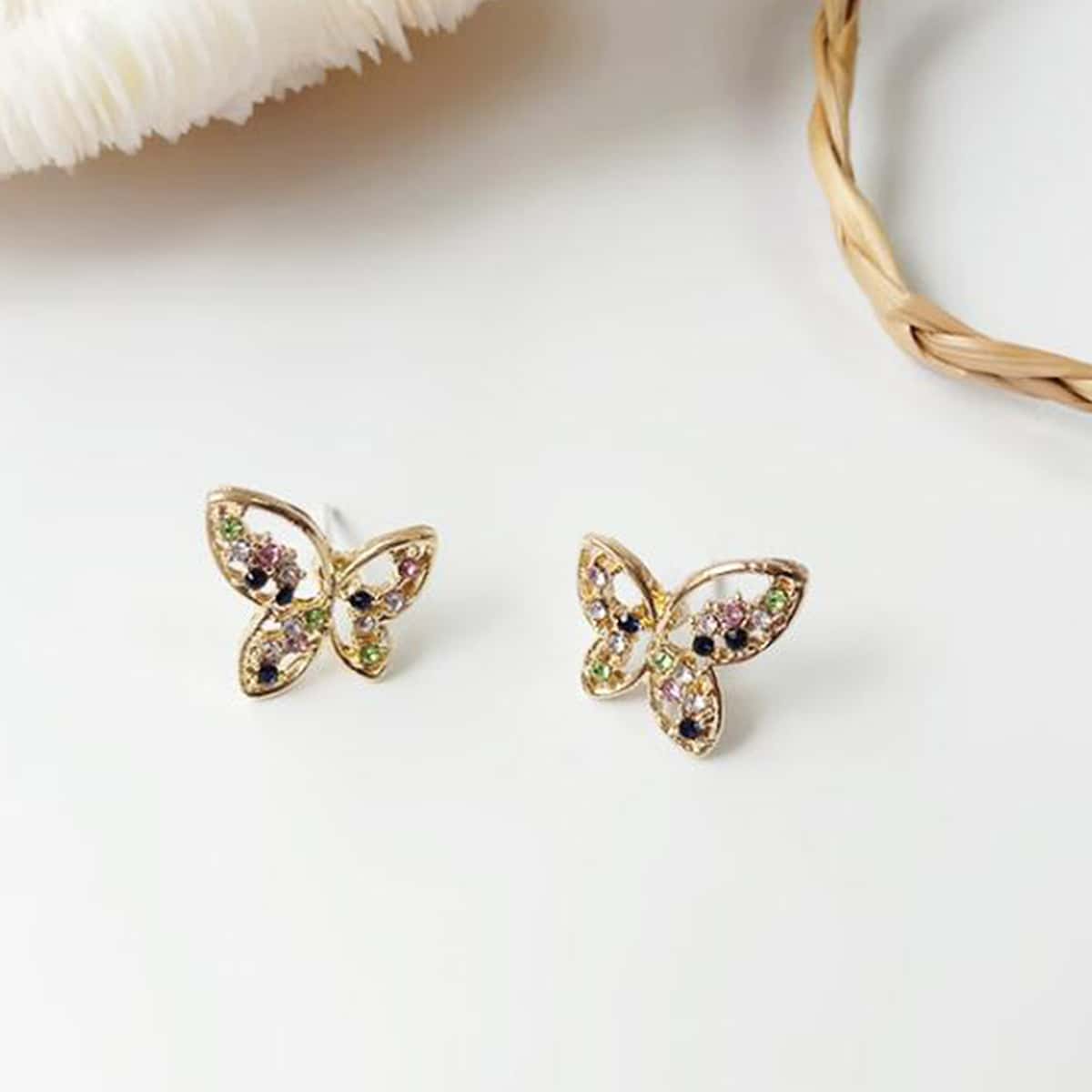 

Butterfly Stud Earrings, Gold