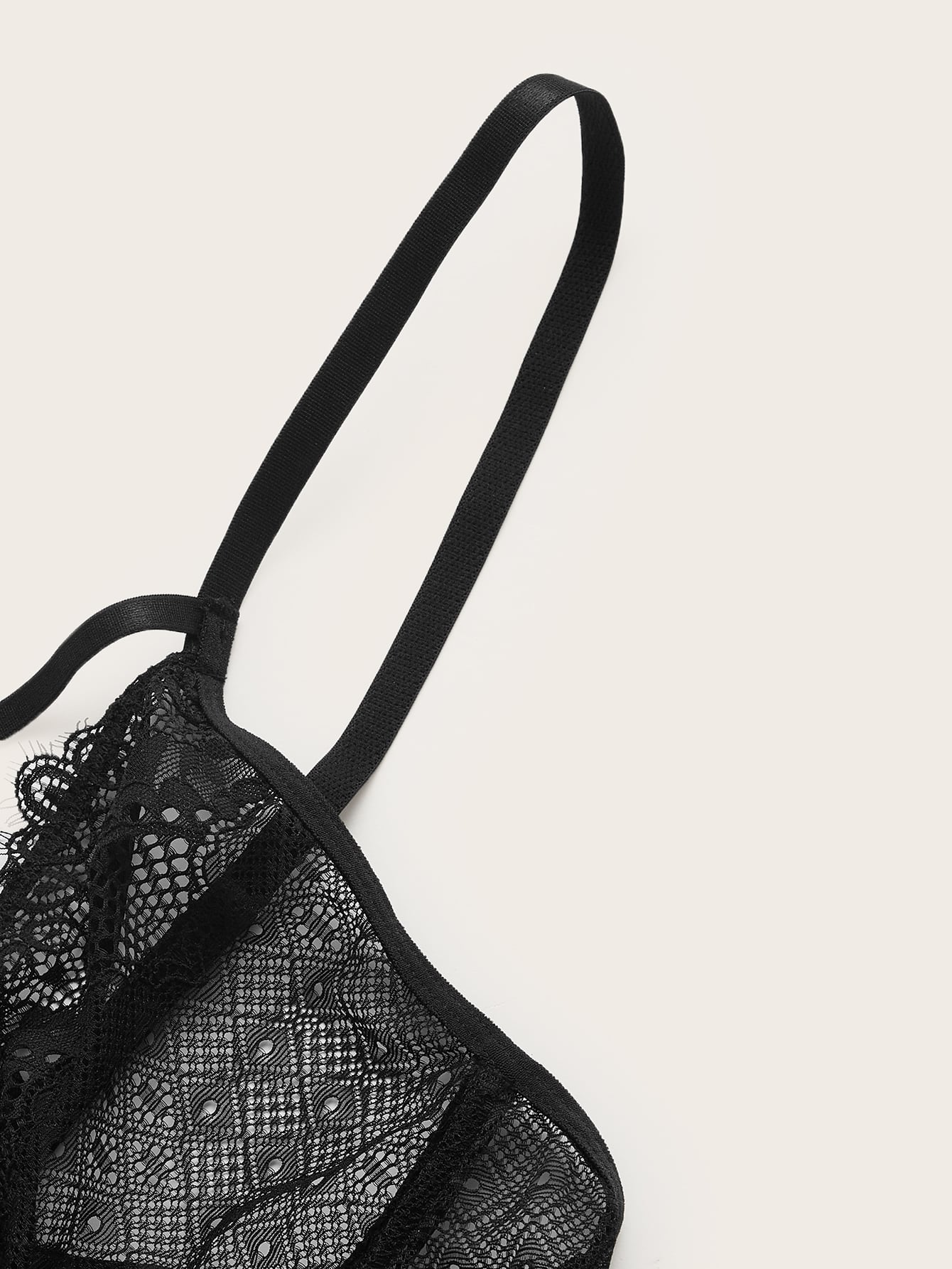 Miniatura 4 de Set de lencería en abanico con encaje con aro Negro