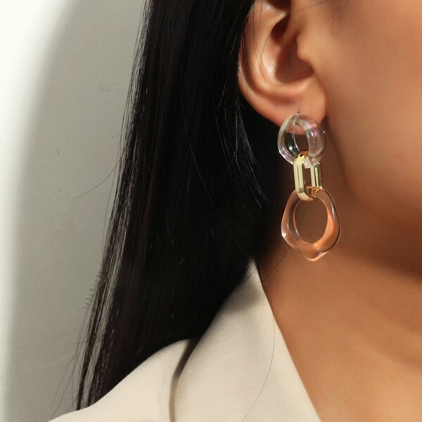 

Acrylic Chain Earrings, Multicolor