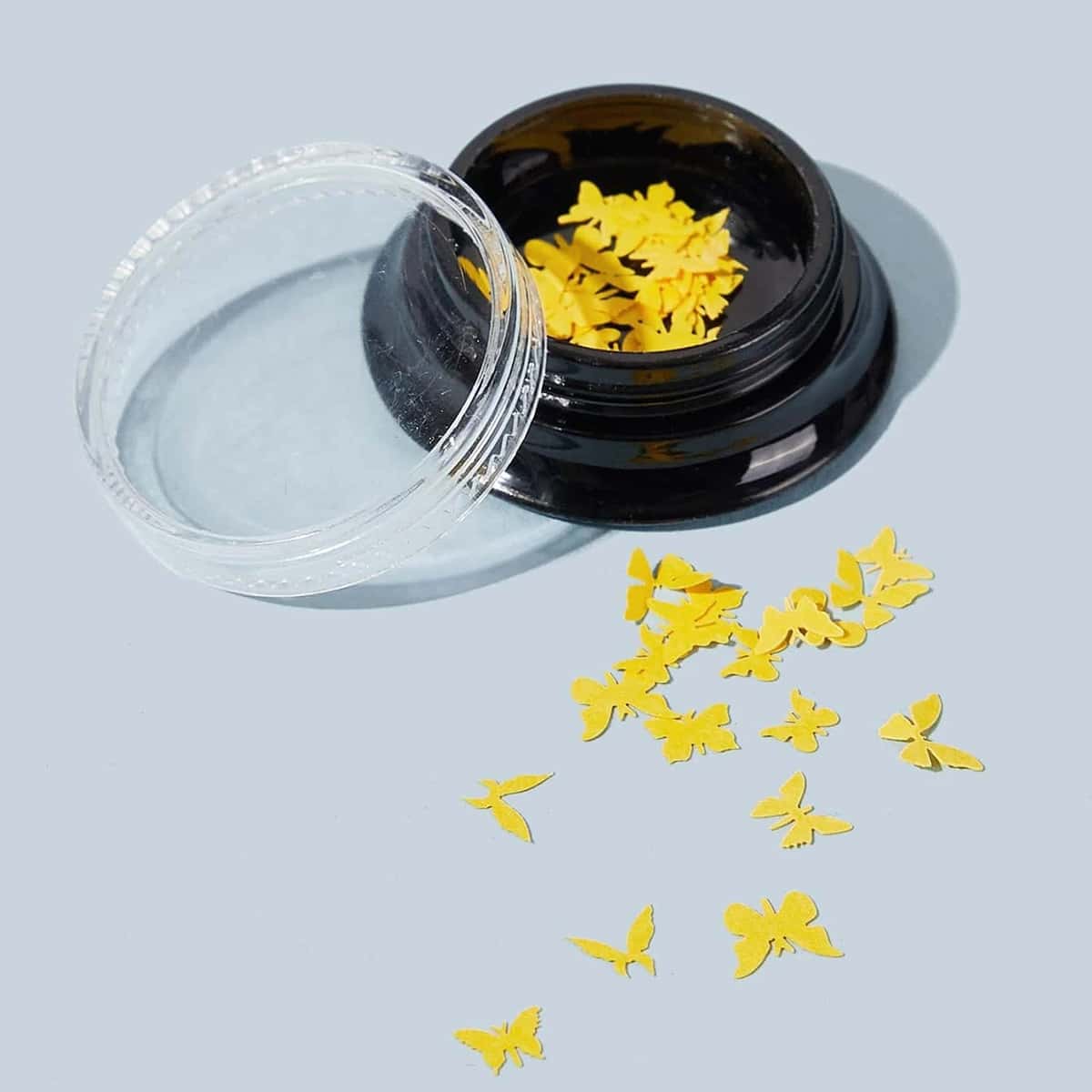 

1box Butterfly Shaped Nail Art Decoration, Yellow