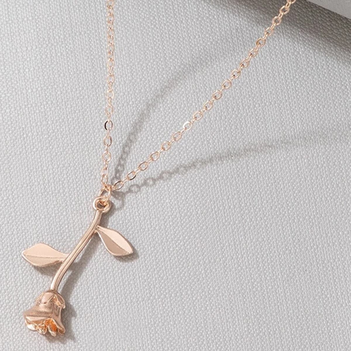 

Rose Pendant Necklace, Rose gold