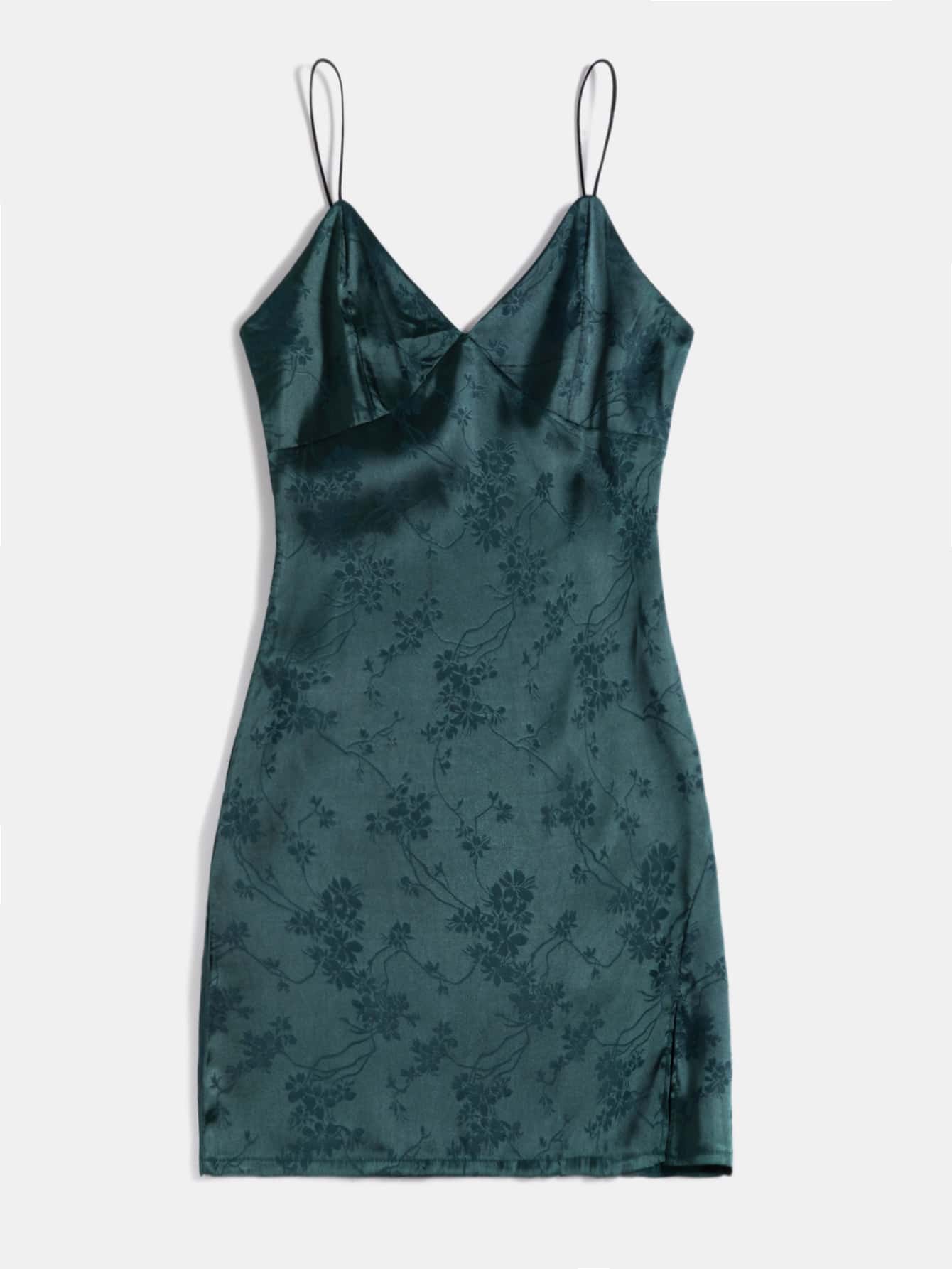 Our Satin Jacquard Cami Dress is such a vibe - ROMWE Our Satin Jacquard Cami Dress is such a vibe - ROMWE