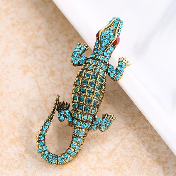 

Rhinestone Animal Brooch, Blue