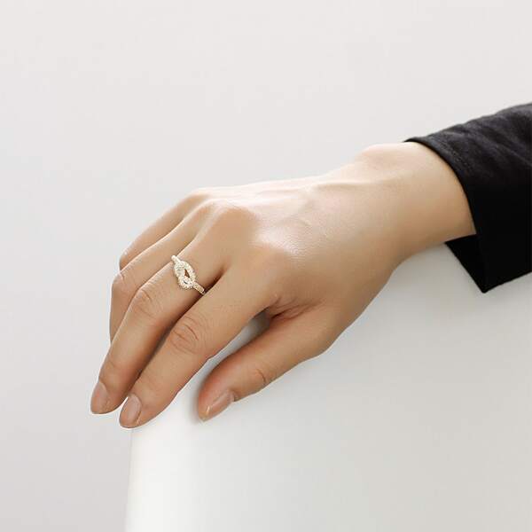 

18K Gold Plated Zircon Cuff Ring