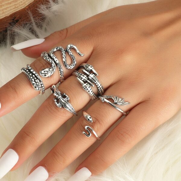 

6pcs Alloy Ring, Silver