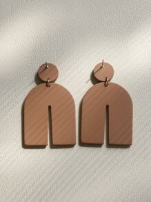 Hoa tai chữ U - màu nâu - Xem 2