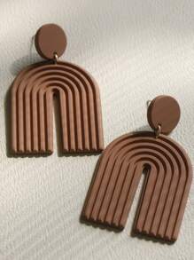 Hoa tai chữ U - màu nâu - Xem 3