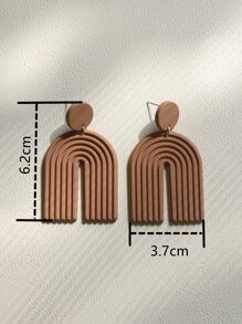 Hoa tai chữ U - màu nâu - Xem 4