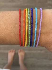 7入組串珠手鏈 - 彩色 - 查看 1