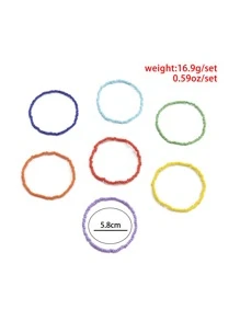 7入組串珠手鏈 - 彩色 - 查看 5