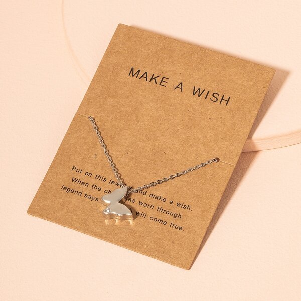 

Butterfly Charm Necklace, Silver