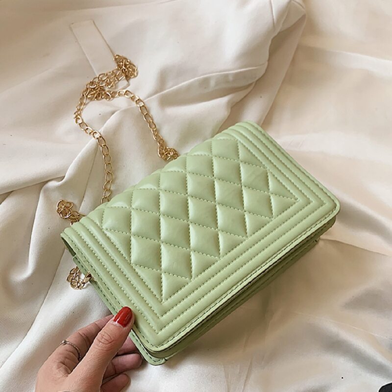 

Quilted Flap Crossbody Bag, Green