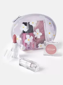 1 túi đựng đồ trang điểm họa tiết hoa màu sắc ngẫu nhiên - Nhiều màu - Xem 3