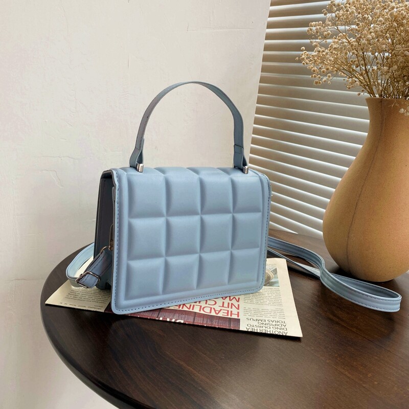 

Minimalist Flap Satchel Bag, Blue