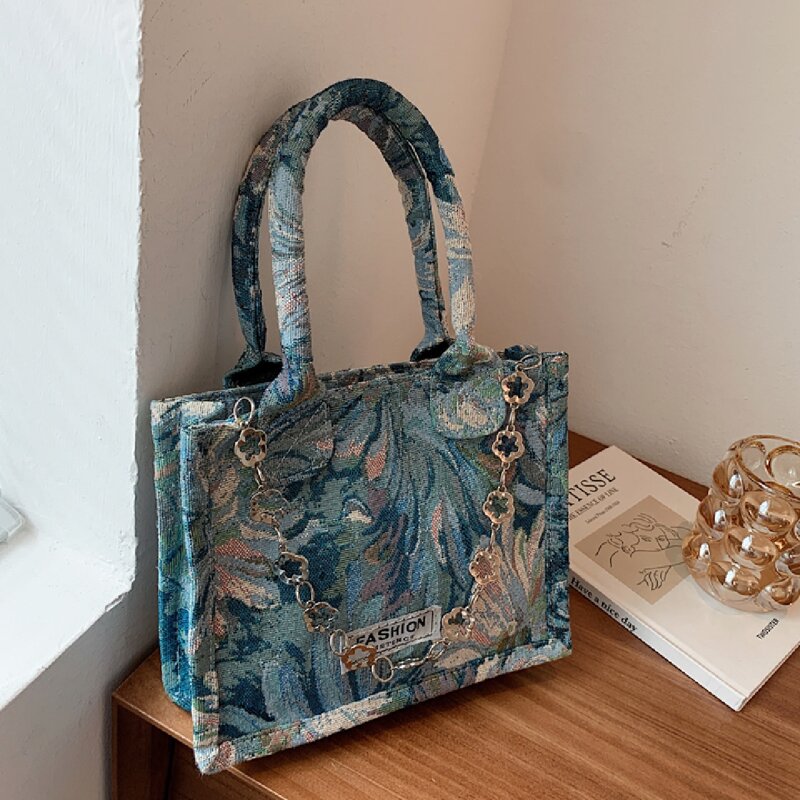 

Flower Pattern Satchel Bag, Multicolor