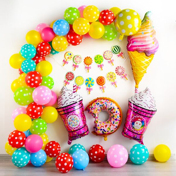 

66pcs Dessert Design Balloon Garland, Multicolor