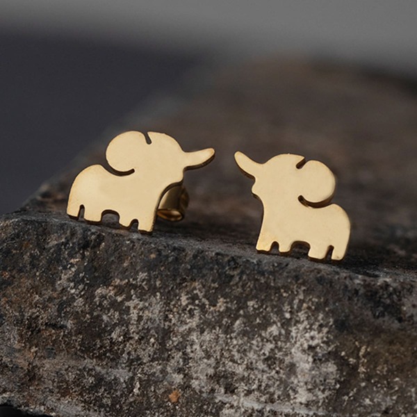 

Stainless Steel Stud Earrings, Gold