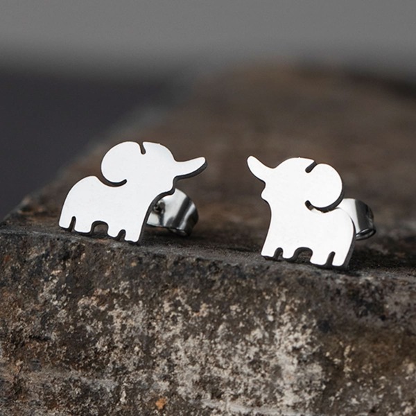 

Stainless Steel Animal Stud Earrings, Silver