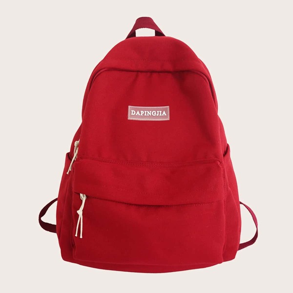 

Letter Patch Classic Backpack, Red